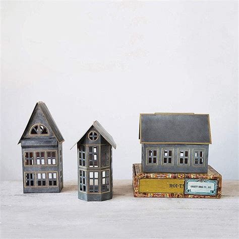 small galvanized metal houses|small metal farm house decor.